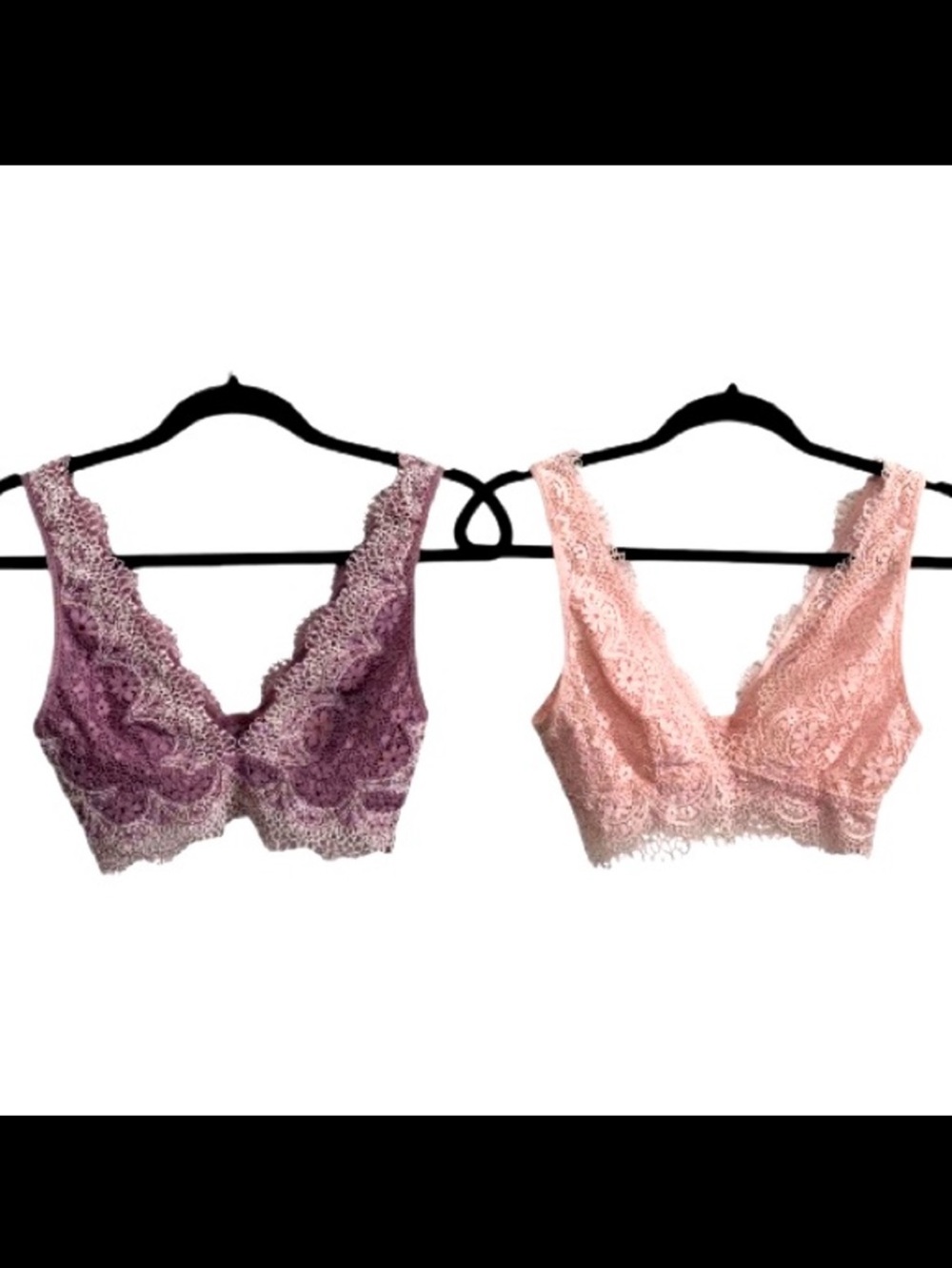 Victoria’s Secret Double V-Neckline Lace Bralettes Bundle Of 2!
